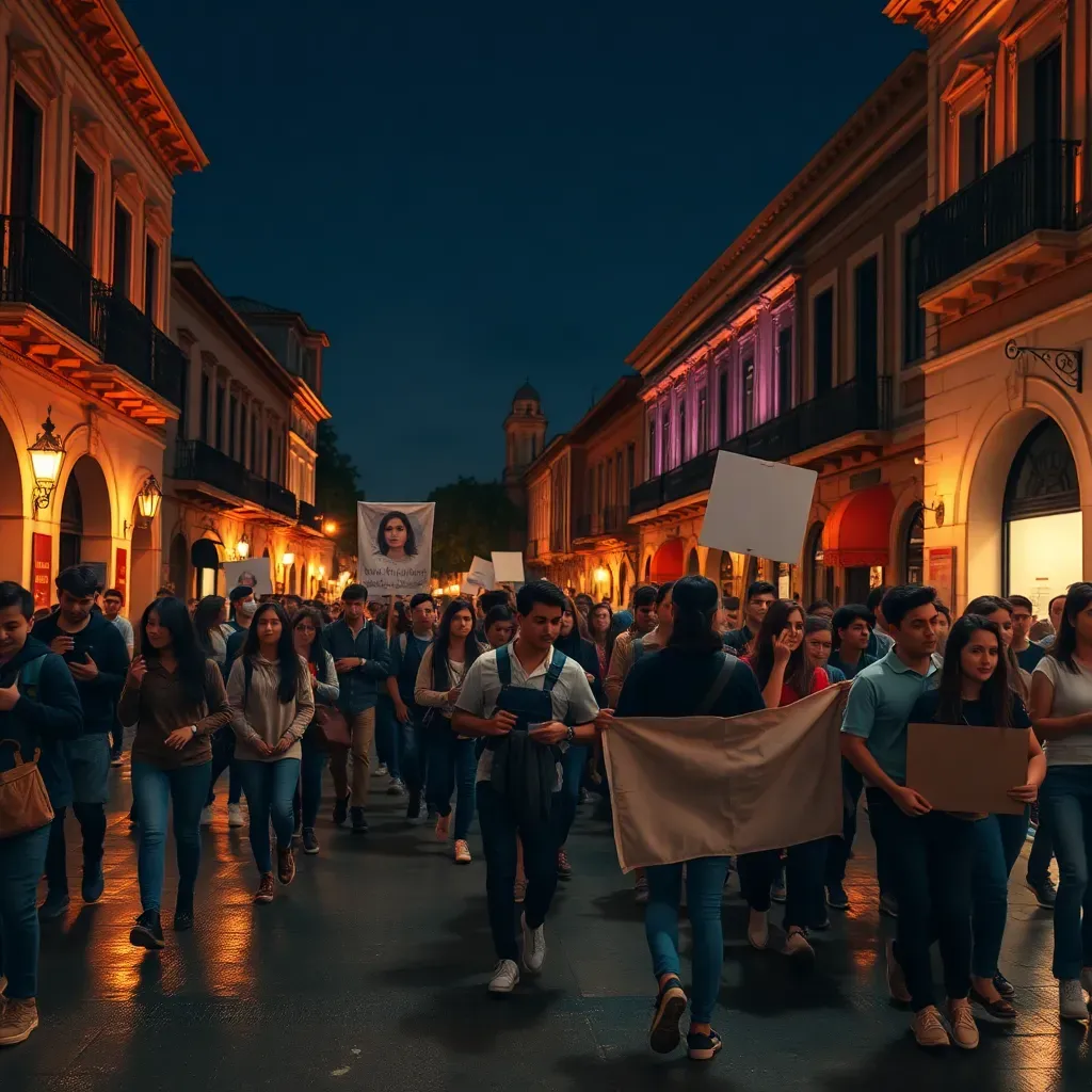Barrio húmedo león caro estudiantes marcha nocturna Barrio húmedo león caro estudiantes marcha nocturna